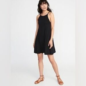 Old Navy Black Mini Dress High Neck XS Petite XSP Neutral Basic Staple